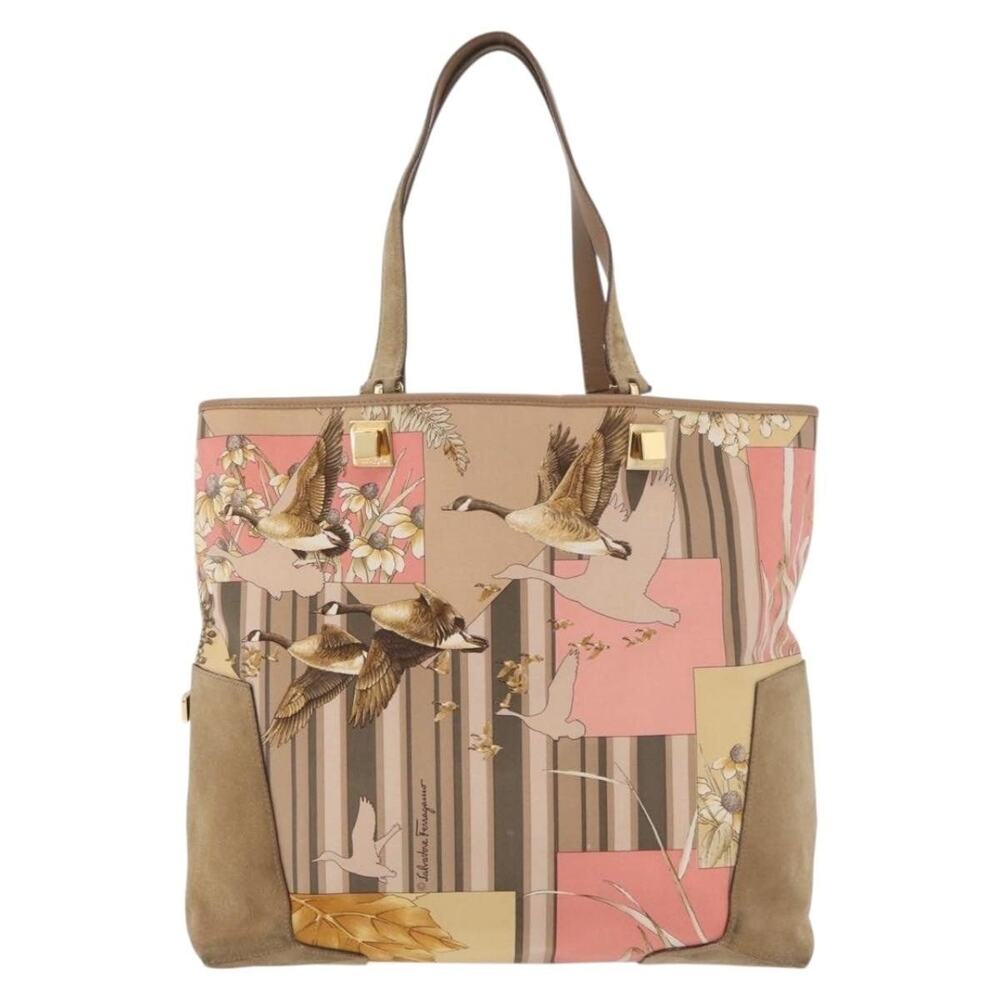 Salvatore Ferragamo Nylon Tote Bag Beige